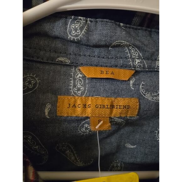 Jachs Girlfriend NWT Roll Tab LS Snap Up Blue Flannel Sz Small Warm Cozy - Picture 2 of 5